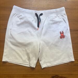 Psycho Bunny white pink logo elastic waistband men shorts SIZE XXL